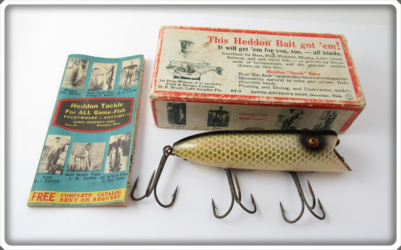 Vintage Heddon Shiner Scale Basser Lure In Box 8529 P