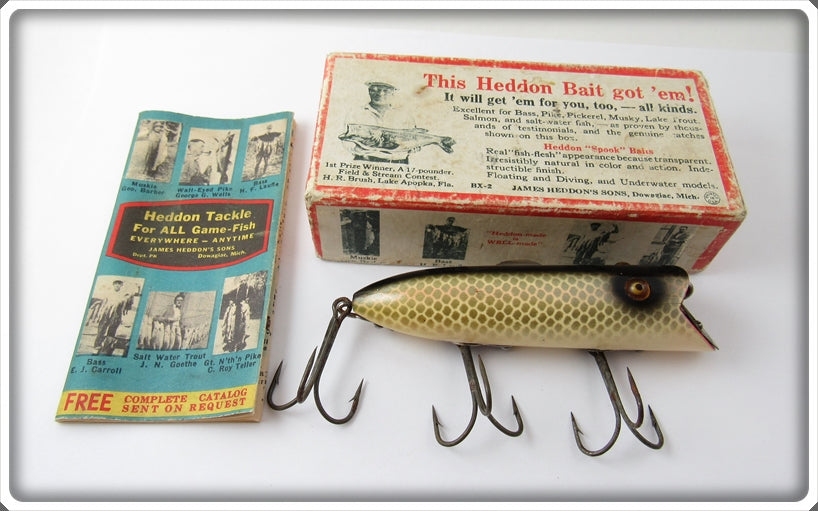 barber shop fishing lures Vintage Heddon Shiner Scale Basser Lure In Box 8529 P For Sale