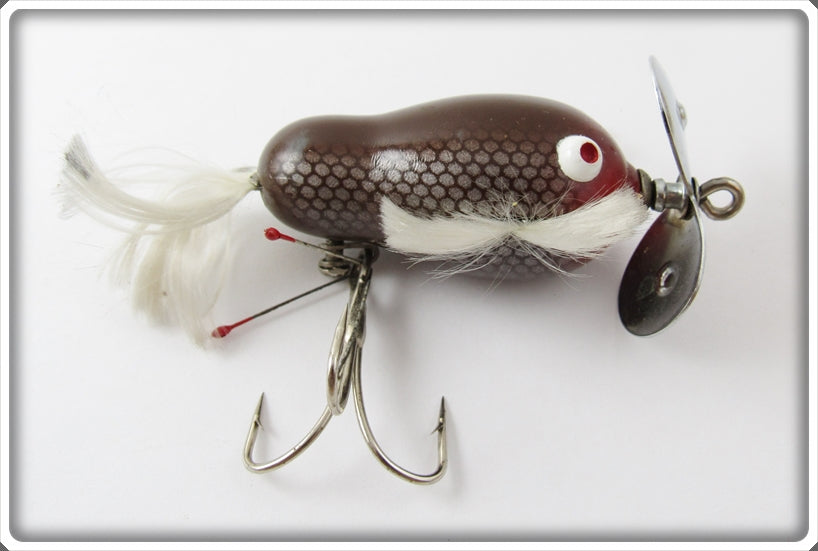 Vintage Bill Crowder Bait Co Brown & Silver Scale Big Jerk Lure