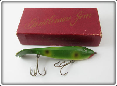 Vintage C.W. Waddell Frog Spot Gentleman Jim Lure In Box 502