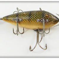 Vintage Heddon Pike Scale Six Hook Musky Minnow Lure 309M 