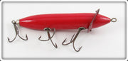 Vintage Heddon Solid Red Early 200 Surface Lure