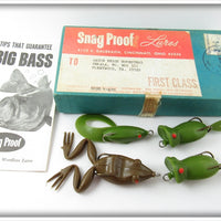 Snag Proof Lures Set Of Frogs & Tadpole Lures In Shipping Box