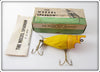 Vintage The Weezel Bait Co Yellow Weezel Sparrow Lure In Box