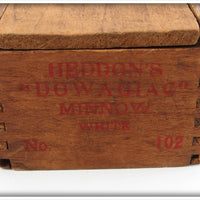Heddon White With Slate Back 100 Minnow In Wood Box 102