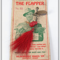 Vintage Hildebrandt Red The Flapper Casting Bait Lure On Card 