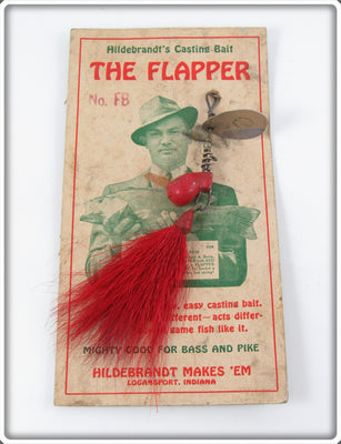 Vintage Hildebrandt Red The Flapper Casting Bait Lure On Card 