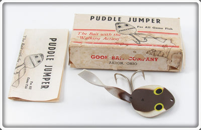 Vintage Gook Bait Company Brown & White Puddle Jumper In Box 