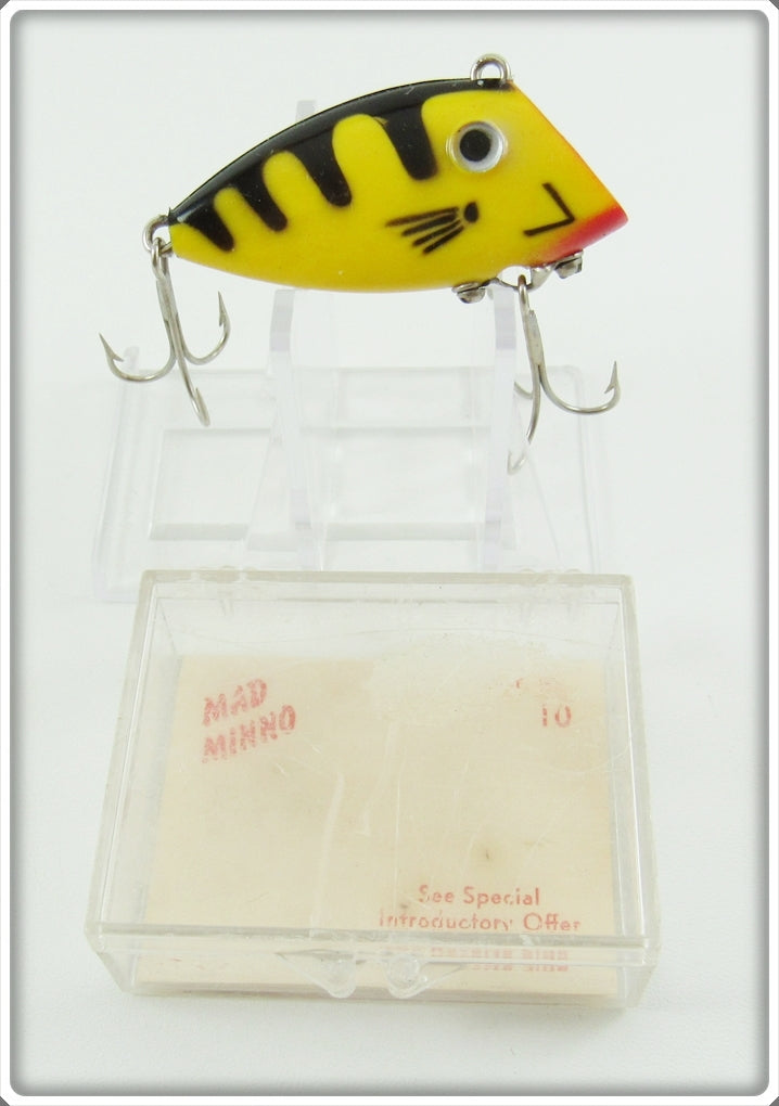 Buckeye Bait Corp Yellow Black Stripes Mad Minno Lure In Box