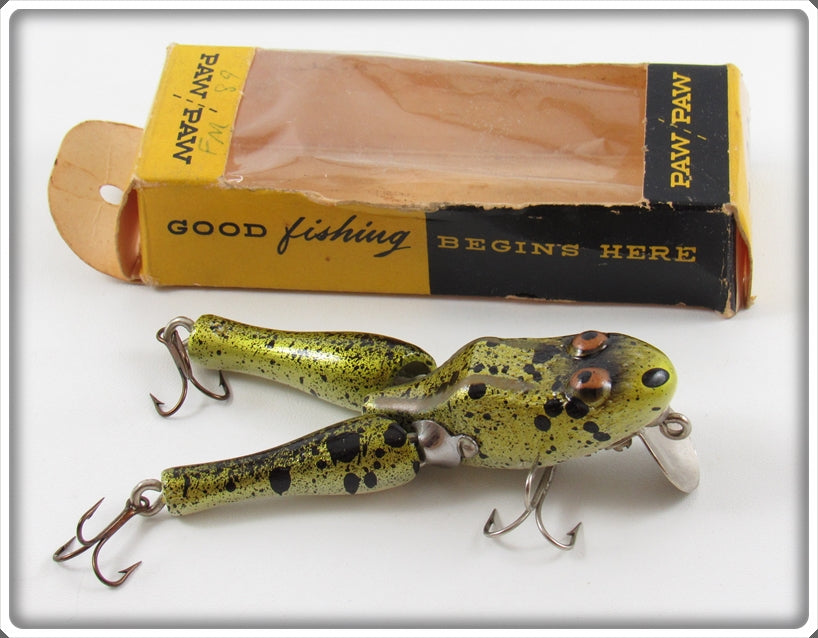 Vintage Paw Paw Green Junior Wotta Frog Lure In Box 72