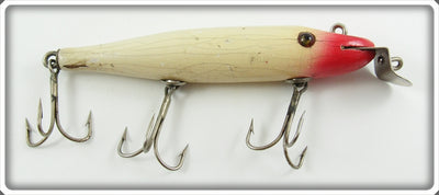 Vintage Creek Chub White Blended Red Head Pikie Lure 702