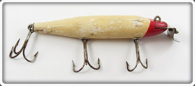 Vintage Creek Chub White Red Slant Head Pikie Lure 702