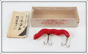 Vintage L & L Bait Co Red & White Wiggle Worm Lure In Box