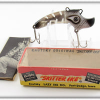 Vintage Kautzky Lazy Ike Black Scale Skitter Ike Lure In Box