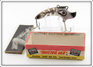 Vintage Kautzky Lazy Ike Black Scale Skitter Ike Lure In Box