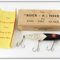 Vintage Buck Henry's Baits Black & White Buck-A-Neer In Box