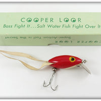 Vintage Cooper Lures Red & White Cooper Loor Frog In Box