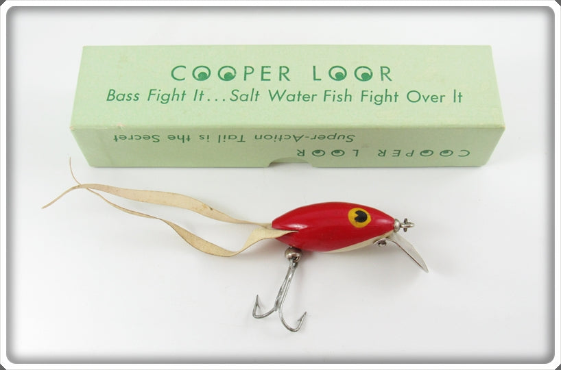 Vintage Cooper Lures Red & White Cooper Loor Frog In Box