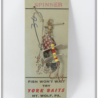 Vintage York Baits Yellow & Red Bead DO-L Spinner Lure