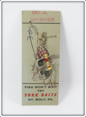 Vintage York Baits Yellow & Red Bead DO-L Spinner Lure