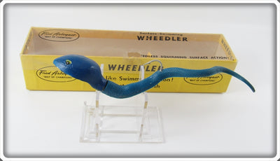 Vintage Arbogast Blue Small Wheedler Snake Lure In Box
