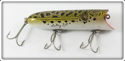 Vintage Heddon Natural Leopard Frog Lucky 13 Lure 2500 NF 