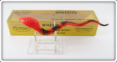 Vintage Arbogast Orange & Black Small Wheedler Snake Lure