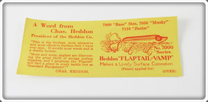 Vintage Heddon Flaptail Vamp Box Insert