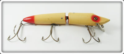 Vintage Heddon Red & White Giant Jointed Vamp Lure 7352