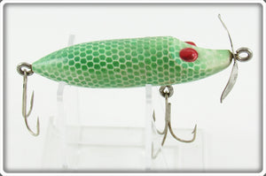 Rinehart White With Green Scales & Red Eyes Toper Lure