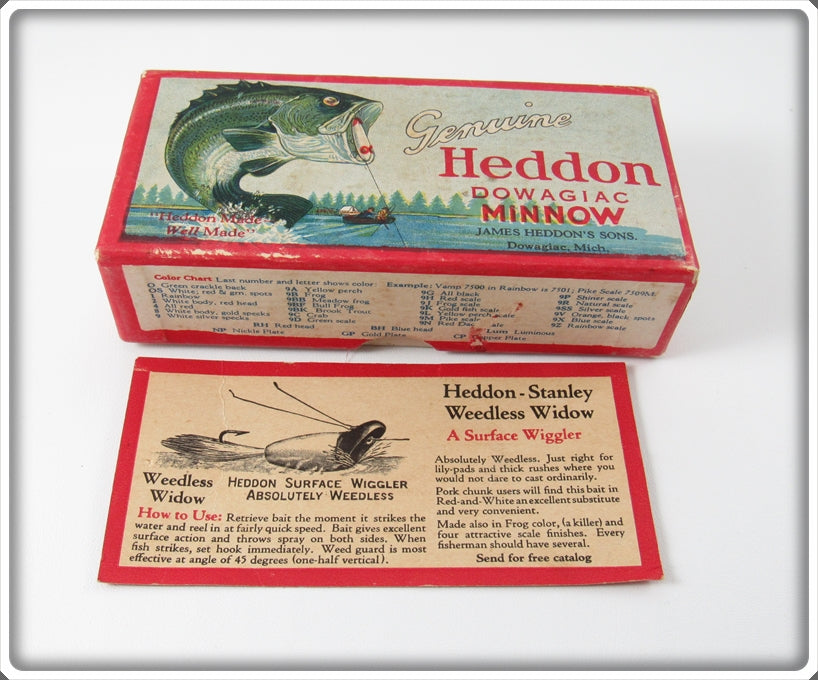 Vintage Heddon Pike Scale Weedless Widow Empty Lure Box 229M