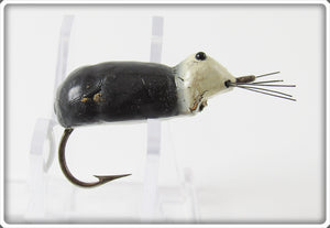 Vintage Wright & McGill Black & White Fly Rod Baby Mouse Lure