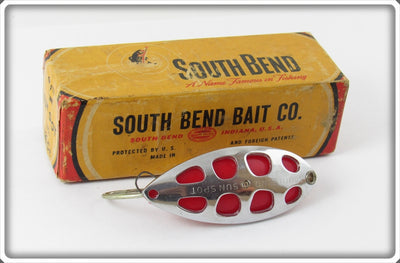 South Bend Chrome Red Sun Spot Spoon In Correct Box 525 CR