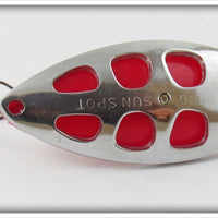 South Bend Chrome Red Sun Spot Spoon In Correct Box 525 CR