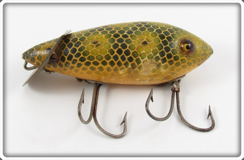 Vintage Heddon Frog Scale Baby Crab Wiggler Lure 1909J