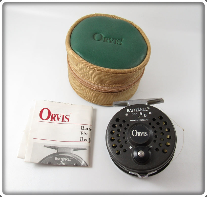 Vintage Orvis Battenkill Disc 5/6 Fly Reel In Case For Sale