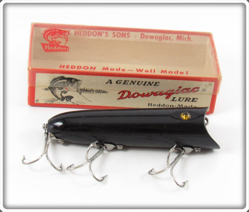 Vintage Heddon Solid Black Lucky 13 Lure In Box 2500B 