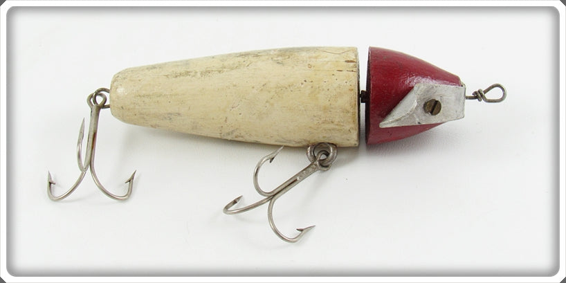 Vintage Unknown Red & White Rotary Head Bait Lure