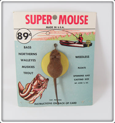 Somerset Distributors Brown Flocked Super Mouse Lure On Card