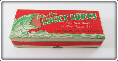 Vintage Paw Paw Lucky Lures Empty Red Box 