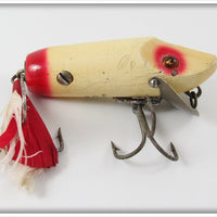 Vintage Heddon Red & White Giant Runt Lure 7512