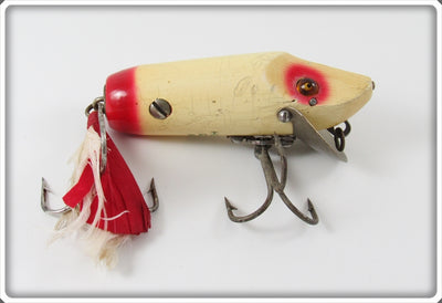 Vintage Heddon Red & White Giant Runt Lure 7512
