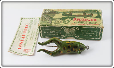 Pflueger Conrad Frog In Correct Box With Paper 767 Natural Green