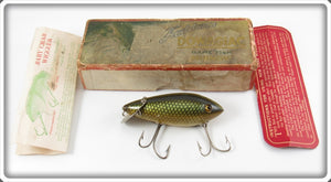 Vintage Heddon Green Scale Baby Crab Wiggler Lure In Box 1909D