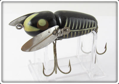 Vintage Heddon Ghost Eyes Black Shore Crazy Crawler Lure 2100 XBW