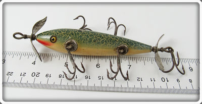 Pflueger Green Crackleback Neverfail Five Hook Minnow