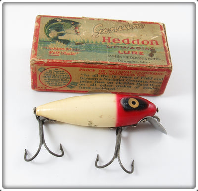 Vintage Heddon Red Head White 110 Lure In Box 119RH