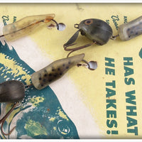 F. S. Burroughs Co Dealer Display Of Croaker & Tadpole Lures