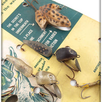 F. S. Burroughs Co Dealer Display Of Croaker & Tadpole Lures