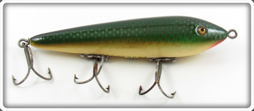 Vintage Heddon Green Scale Zaragossa Lure 6509D 